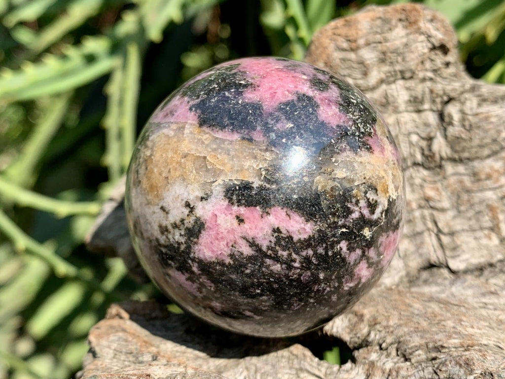 Polished Pink Rhodonite Sphere x 1 From Madagascar