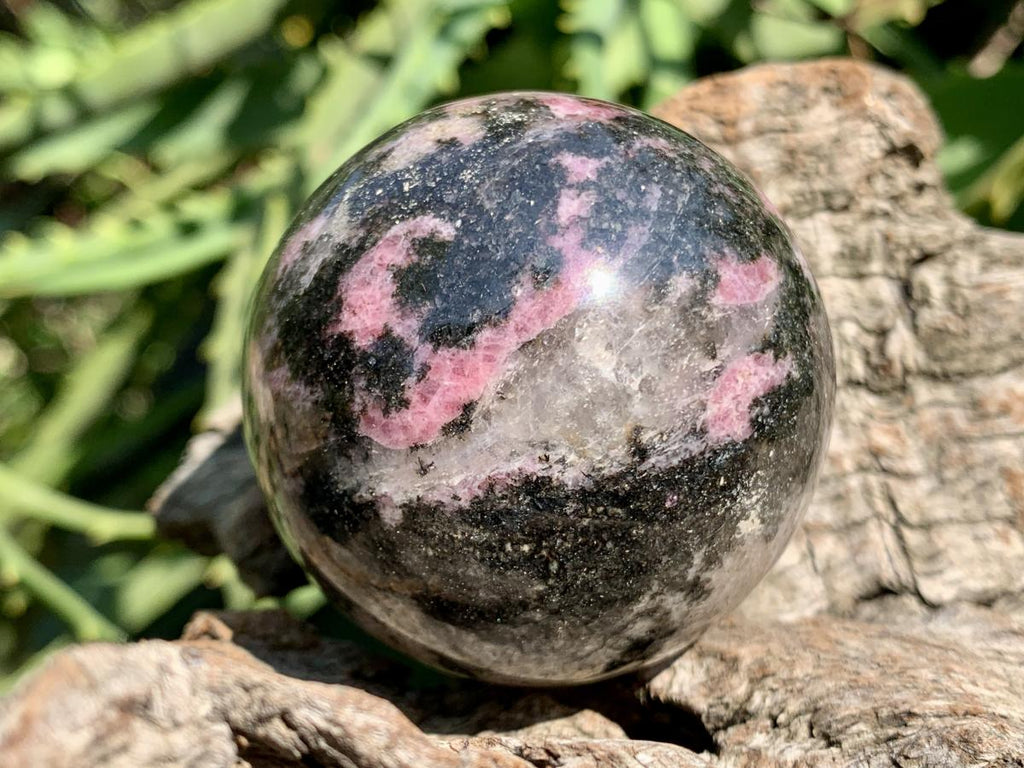 Polished Pink Rhodonite Sphere x 1 From Madagascar