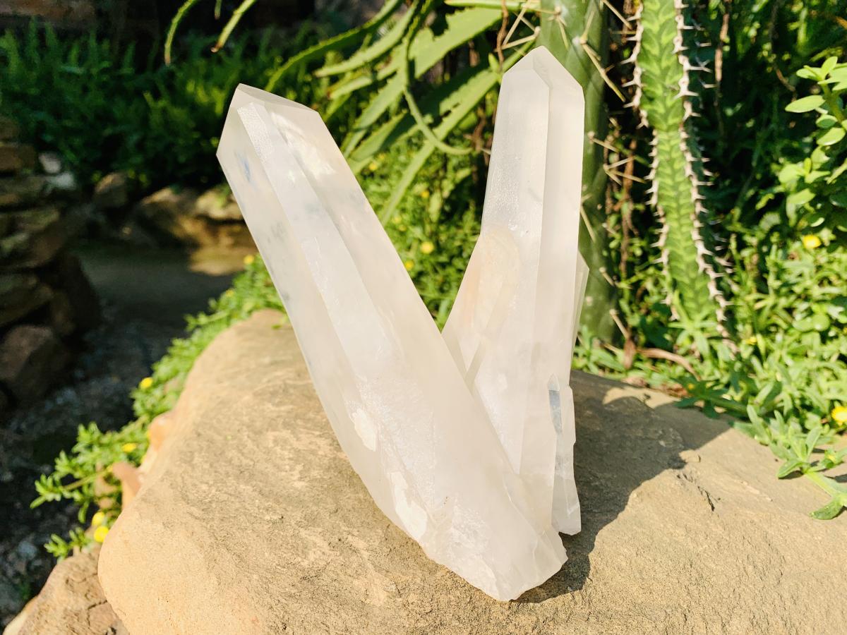Natural Twin V Clear Quartz Crystal Cluster x 1 From Ambatofinandrahana, Madagascar