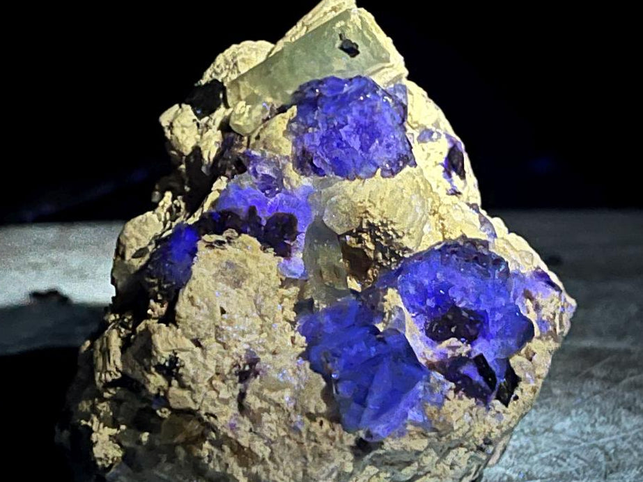 Natural Aquamarine, Fluorite And Black Tourmaline On Feldspar Specimen x 1 From Erongo, Namibia