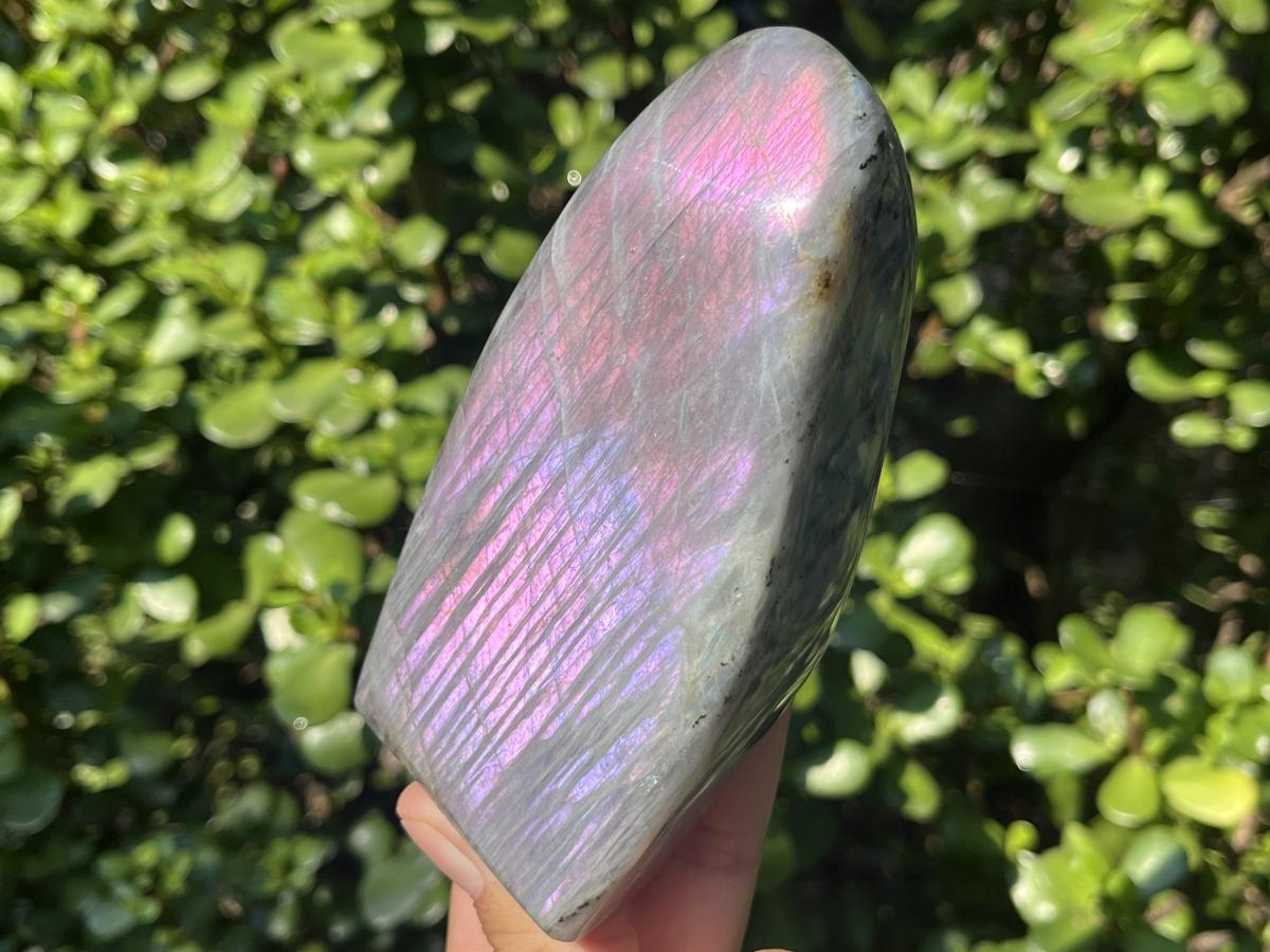 Polished Rare Purple Sunset Labradorite Standing Free Form x 1 From Tulear, Madagascar