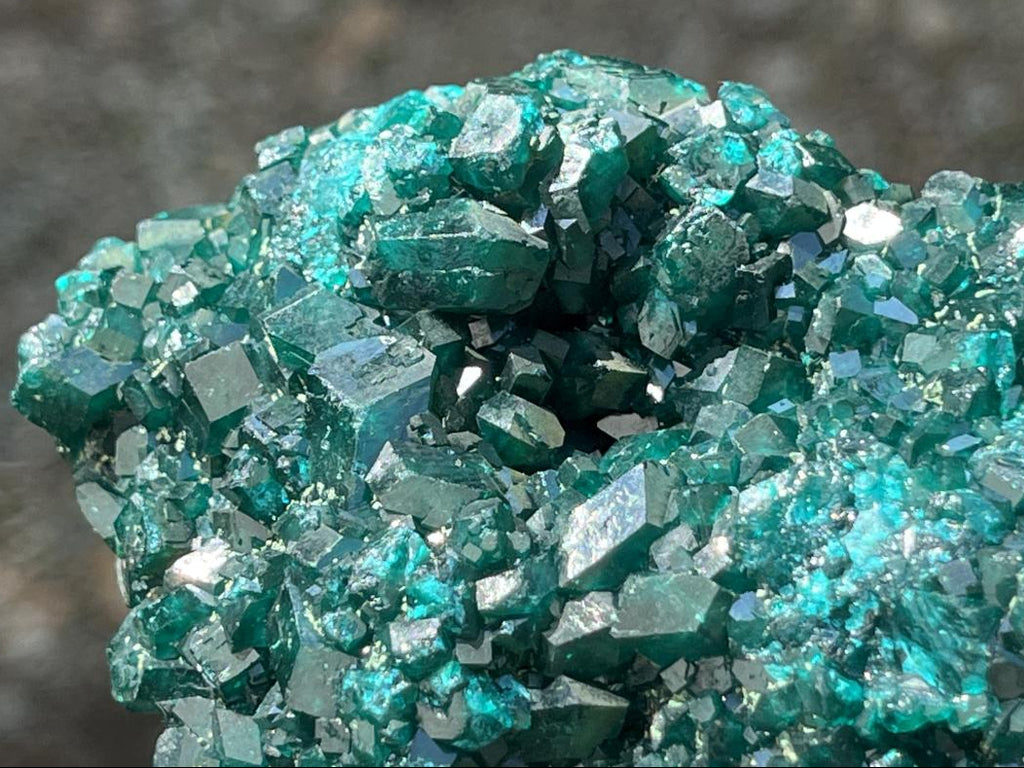 Natural Dioptase With Crystalline Malachite On Dolomite Specimen x 1 From Likasi, Congo