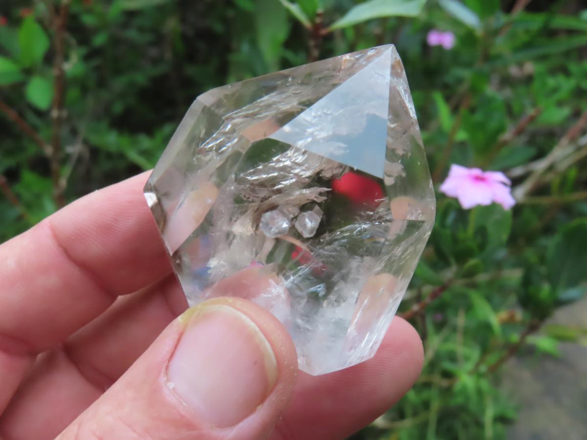 Polished Wispy Smokey Window Quartz Crystal x 1 From Akansobe, Madagascar