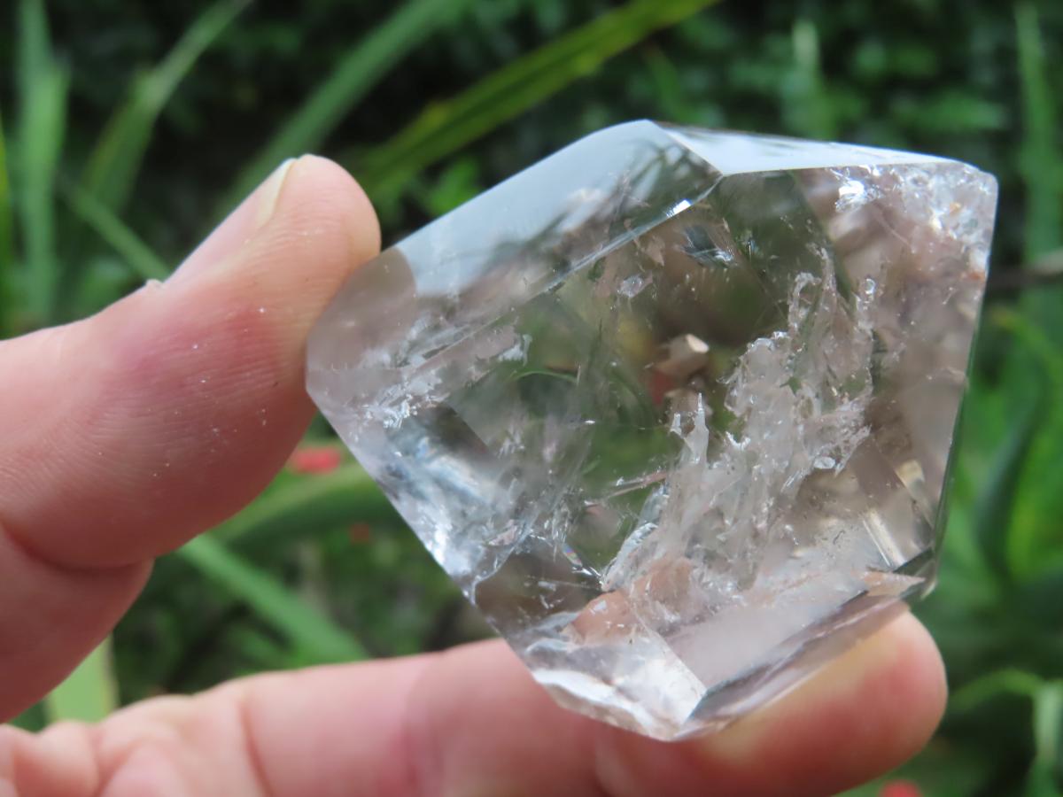 Polished Wispy Smokey Window Quartz Crystal x 1 From Akansobe, Madagascar