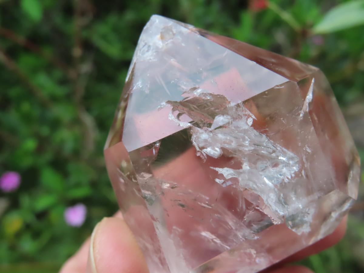 Polished Wispy Smokey Window Quartz Crystal x 1 From Akansobe, Madagascar