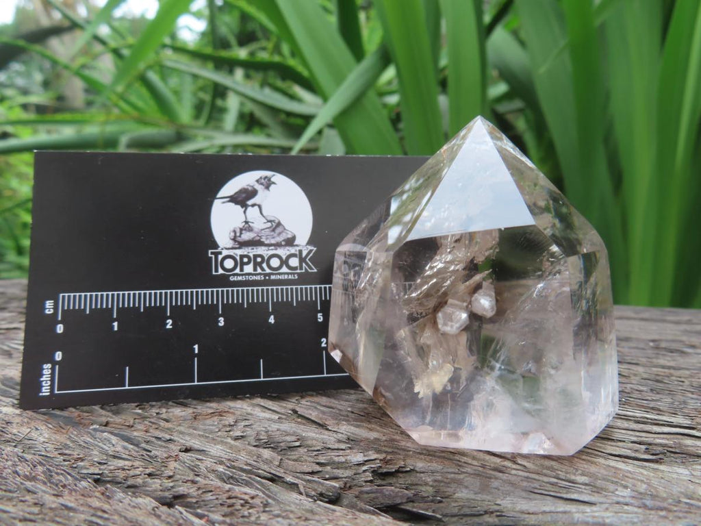 Polished Wispy Smokey Window Quartz Crystal x 1 From Akansobe, Madagascar
