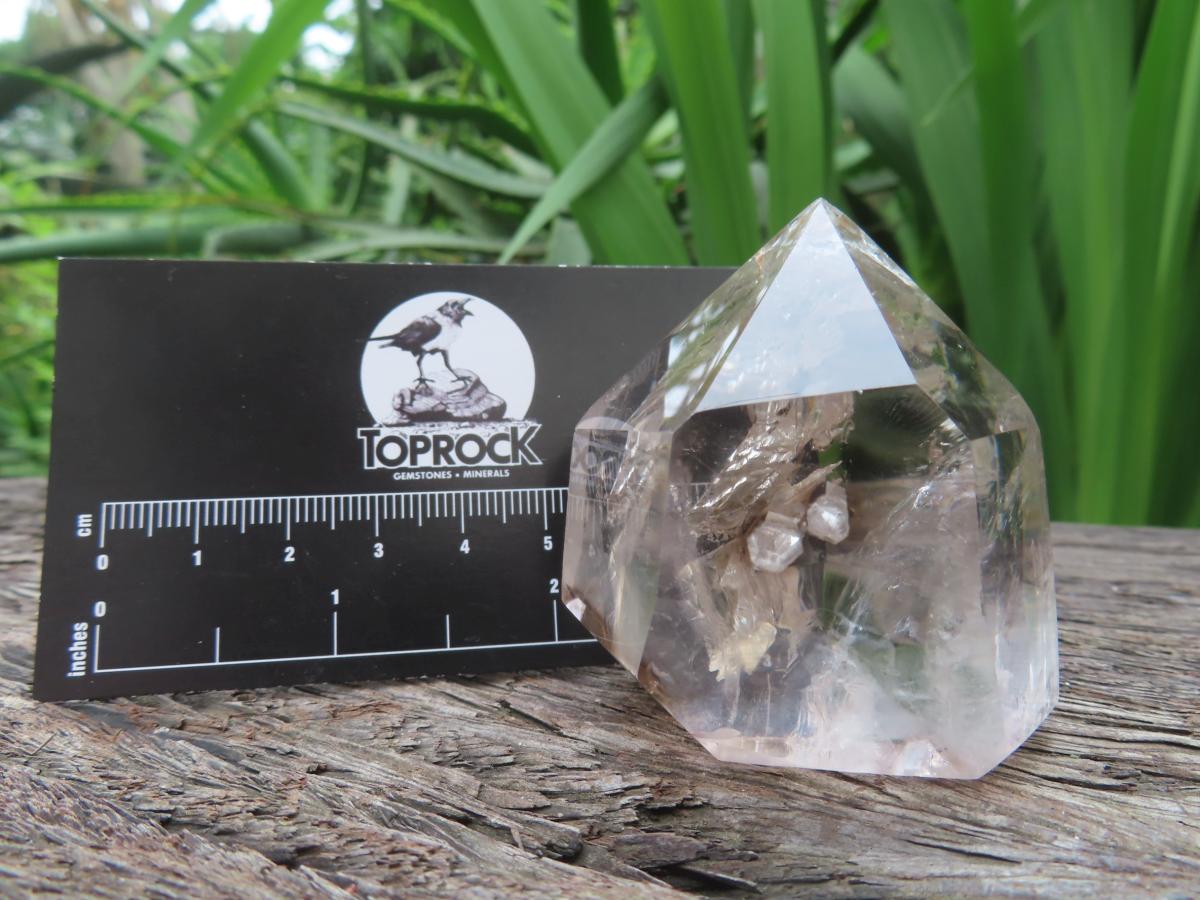 Polished Wispy Smokey Window Quartz Crystal x 1 From Akansobe, Madagascar