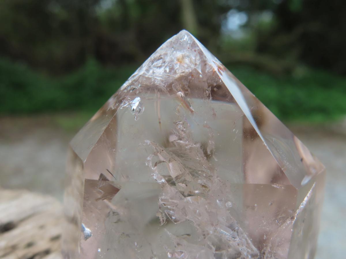 Polished Wispy Smokey Window Quartz Crystal x 1 From Akansobe, Madagascar