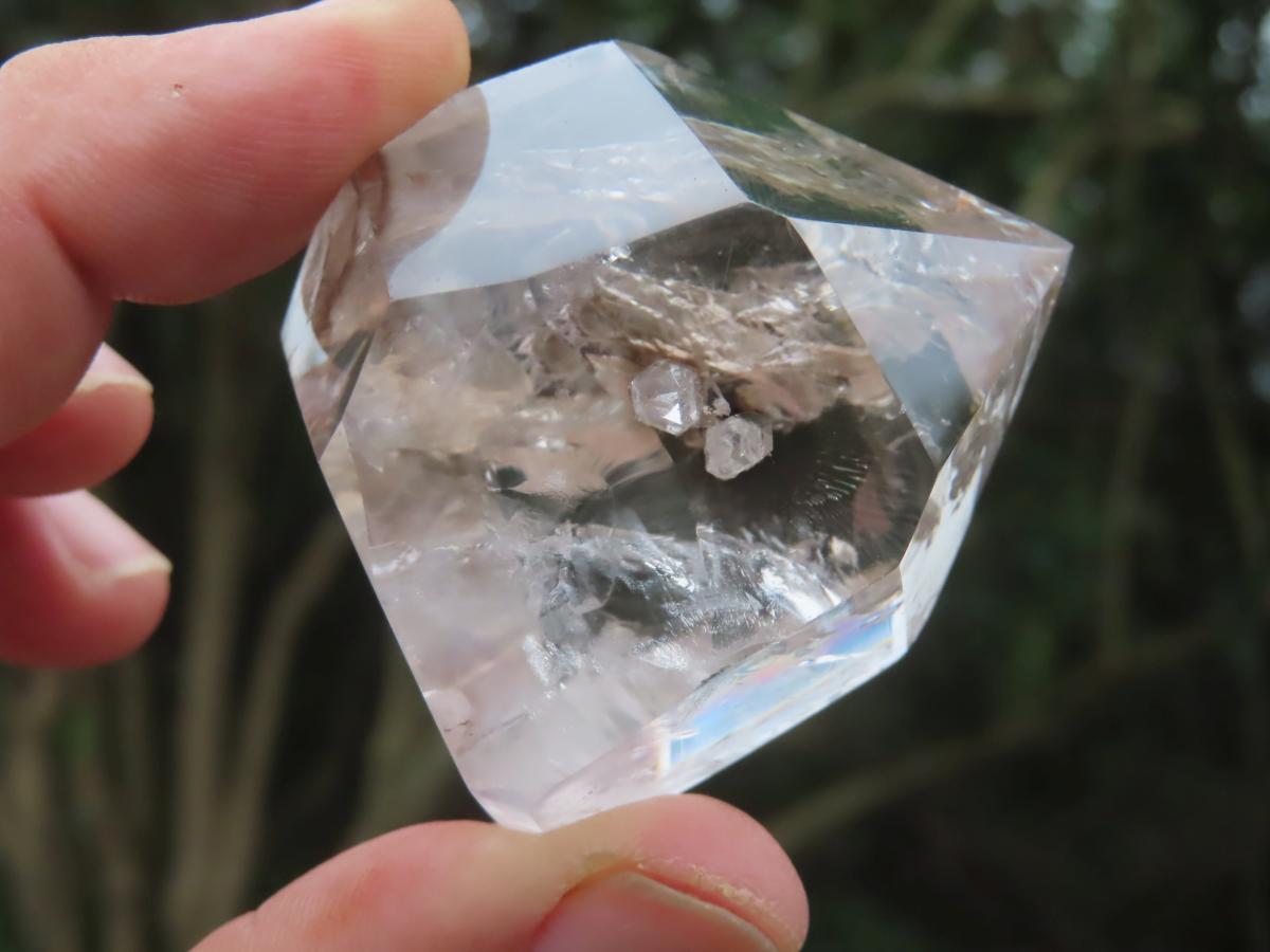 Polished Wispy Smokey Window Quartz Crystal x 1 From Akansobe, Madagascar