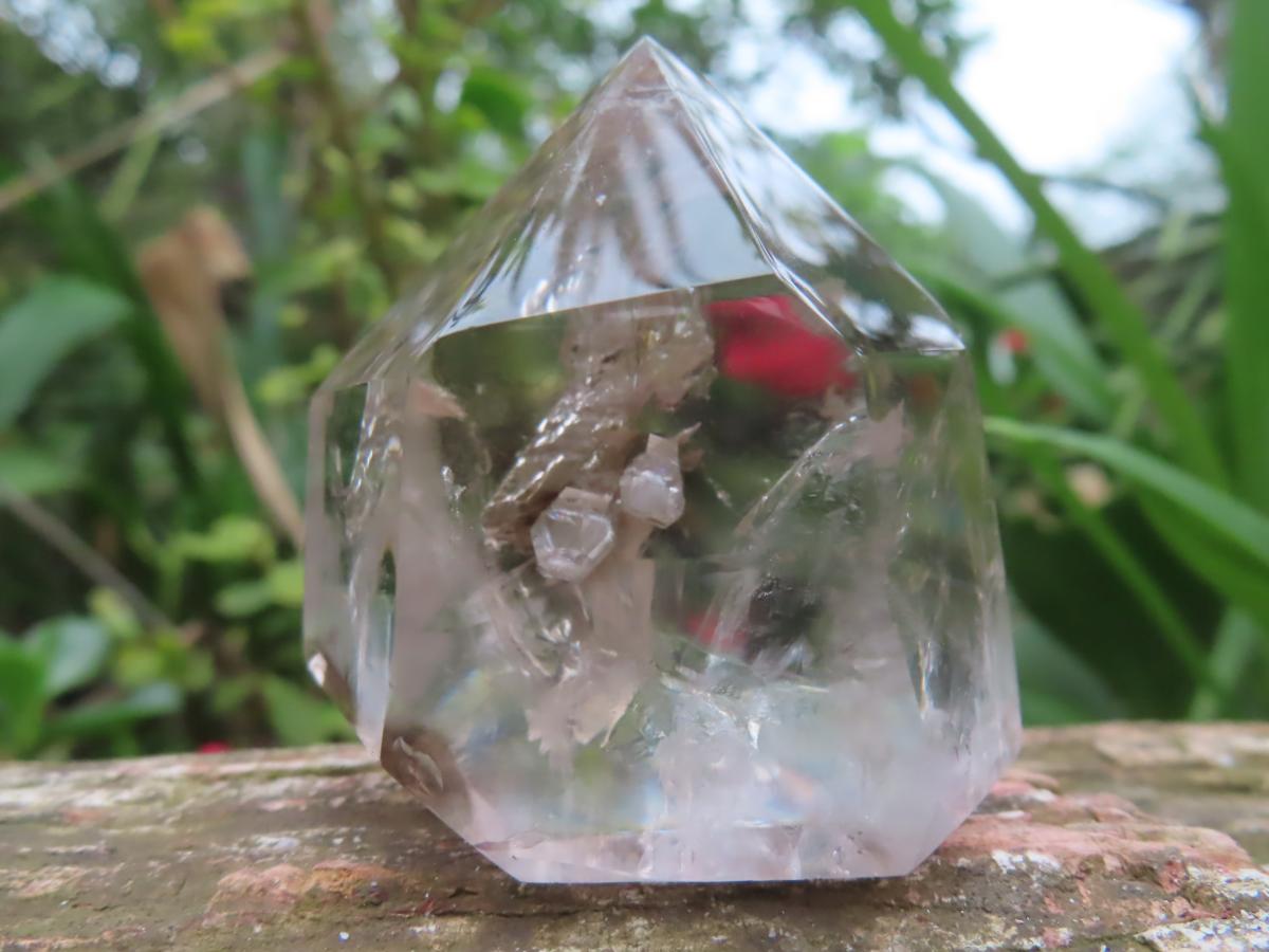 Polished Wispy Smokey Window Quartz Crystal x 1 From Akansobe, Madagascar