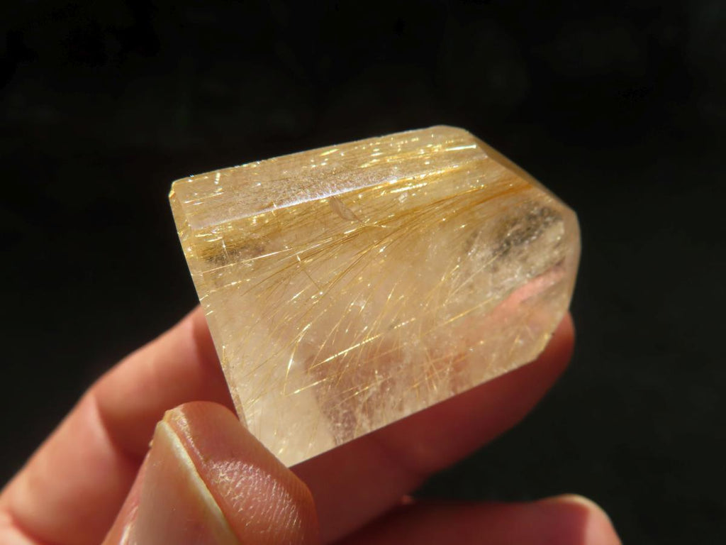 Polished Rare Golden Rutile Clear Quartz Crystal x 1 From Madagascar