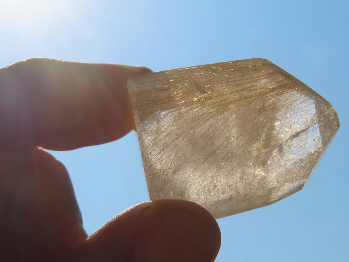 Polished Rare Golden Rutile Clear Quartz Crystal x 1 From Madagascar