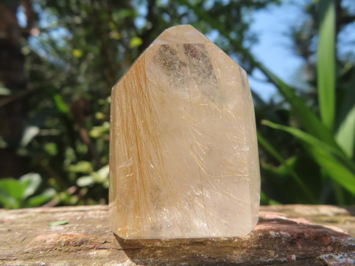 Polished Rare Golden Rutile Clear Quartz Crystal x 1 From Madagascar