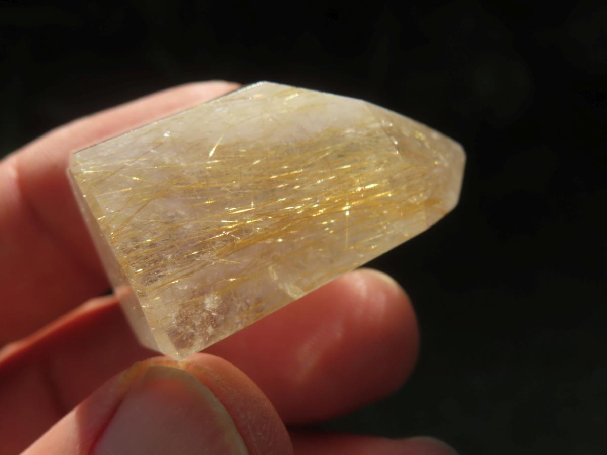 Polished Rare Golden Rutile Clear Quartz Crystal x 1 From Madagascar