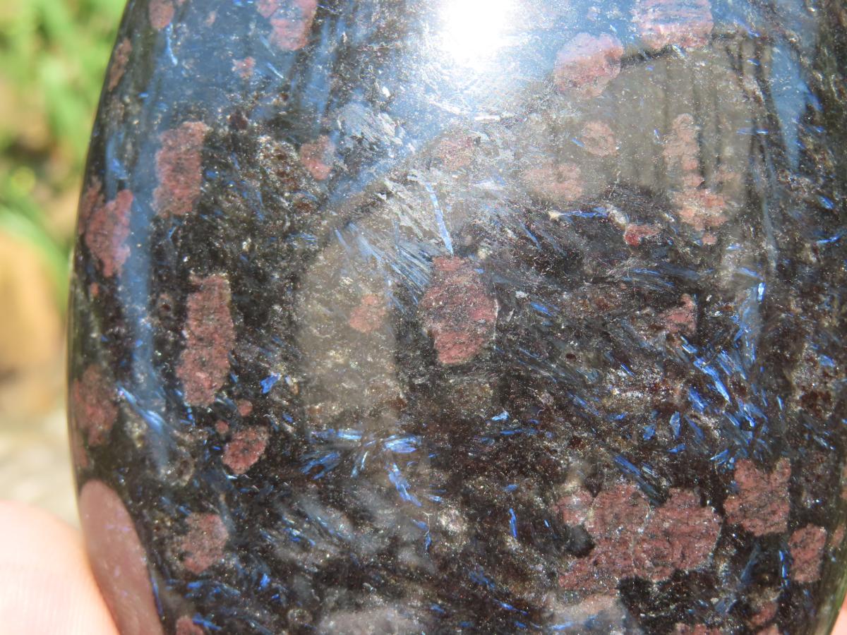 Polished Super Rare Blue Spark Iolite Standing Free Form x 1 From Betroka, Madagascar