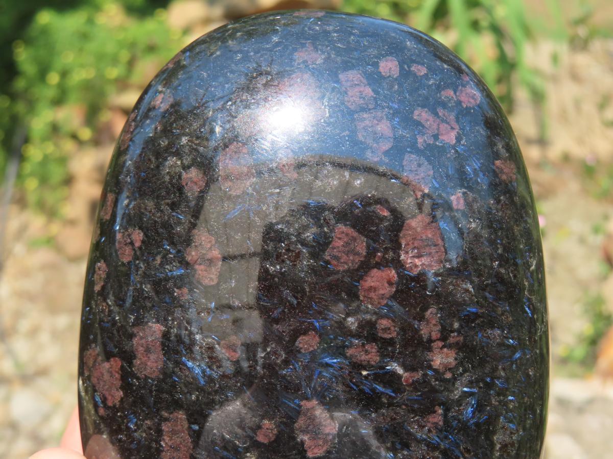Polished Super Rare Blue Spark Iolite Standing Free Form x 1 From Betroka, Madagascar