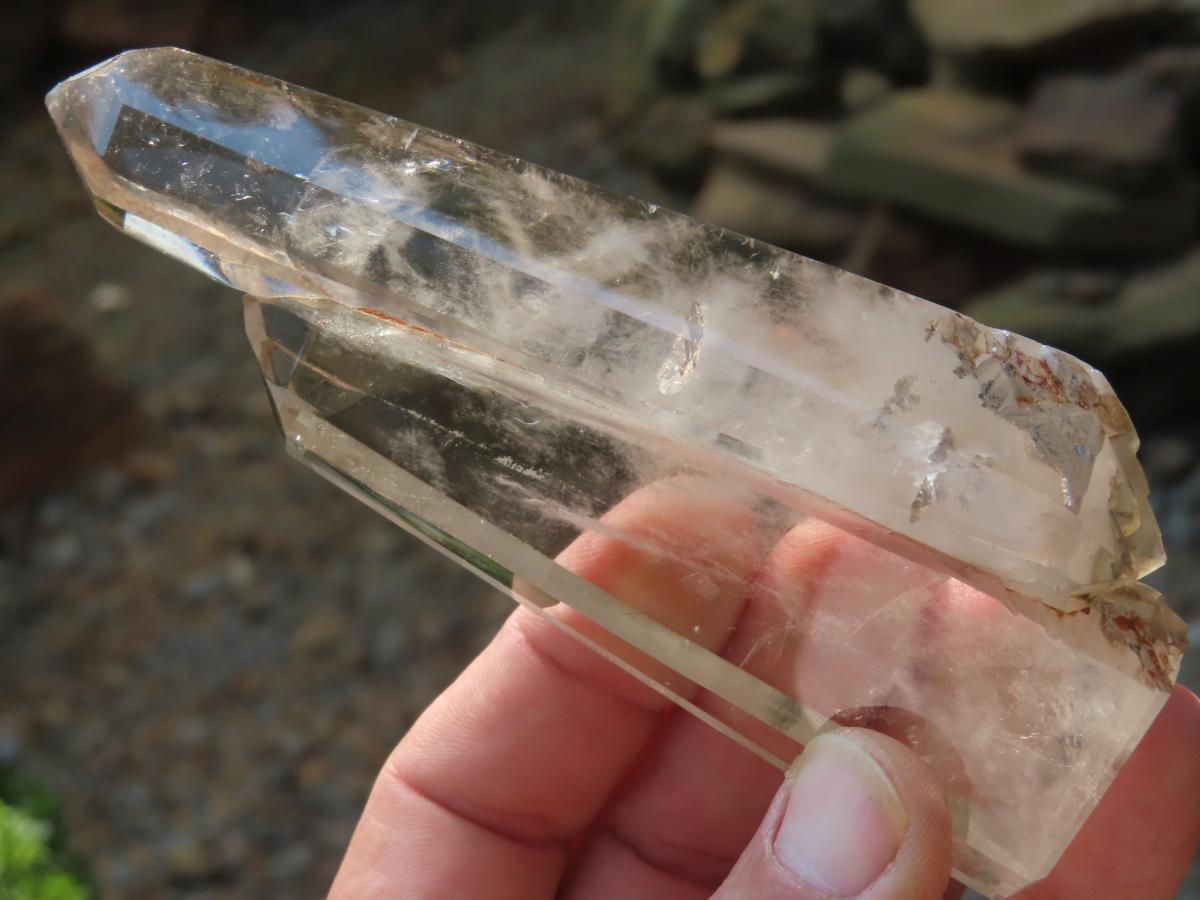 Polished Twin Multi-Terminated Clear Quartz Crystal x 1 From Anzojorobe, Madagascar