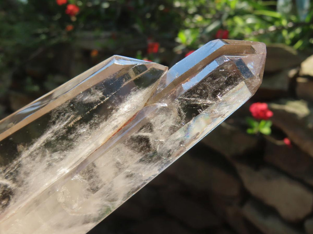 Polished Twin Multi-Terminated Clear Quartz Crystal x 1 From Anzojorobe, Madagascar