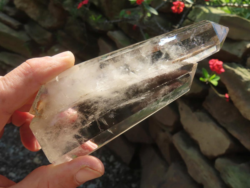 Polished Twin Multi-Terminated Clear Quartz Crystal x 1 From Anzojorobe, Madagascar