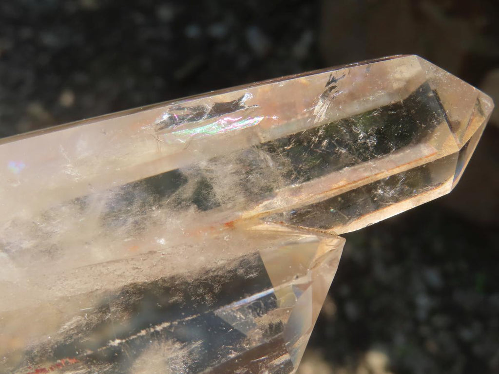 Polished Twin Multi-Terminated Clear Quartz Crystal x 1 From Anzojorobe, Madagascar