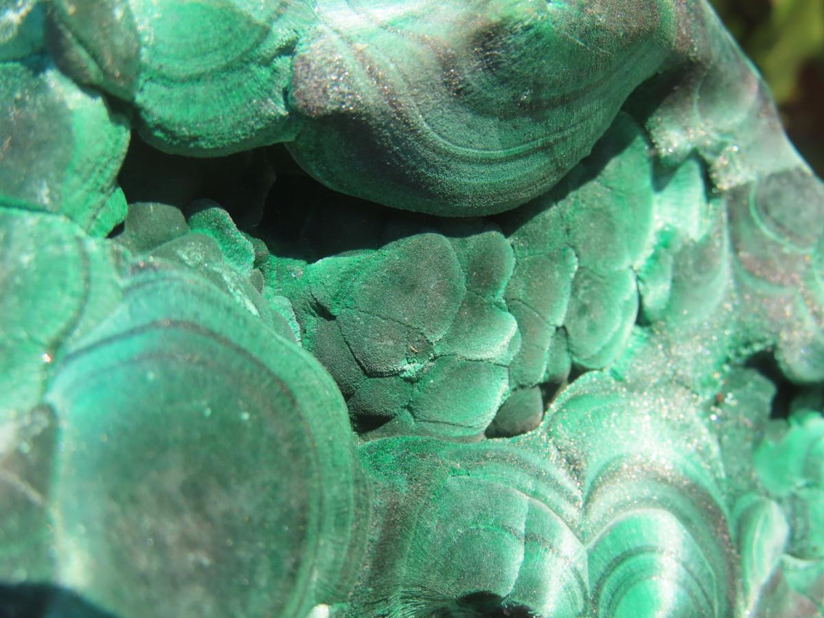 Natural Chatoyant Silky Crystalline Malachite x 1 From Kasompe, Congo
