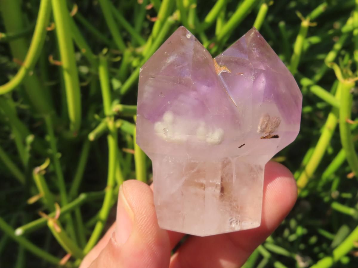 Polished Twin Amethyst Sceptre With Twin Phantoms x 1 From Akansobe, Madagascar