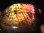 Polished Sunset Labradorite with Purple, Gold and Blue Flash x 1 From Tulear, Madagascar