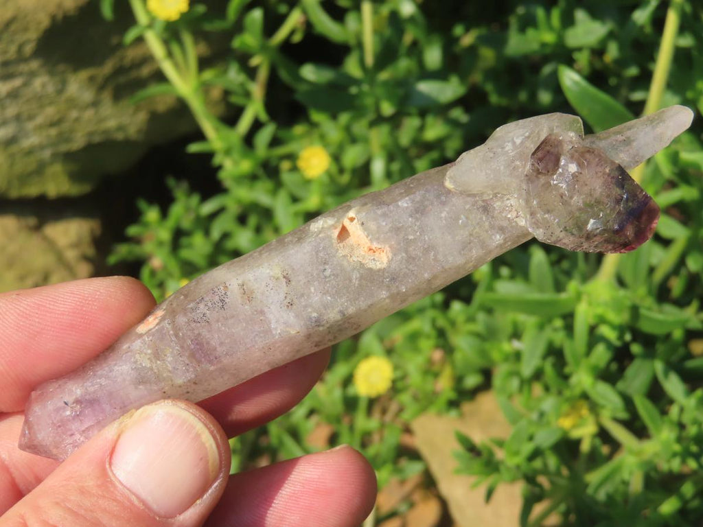 Natural Double Terminated Amethyst With Twin Amethyst Crystal Growth x 1 From Chiredzi, Zimbabwe