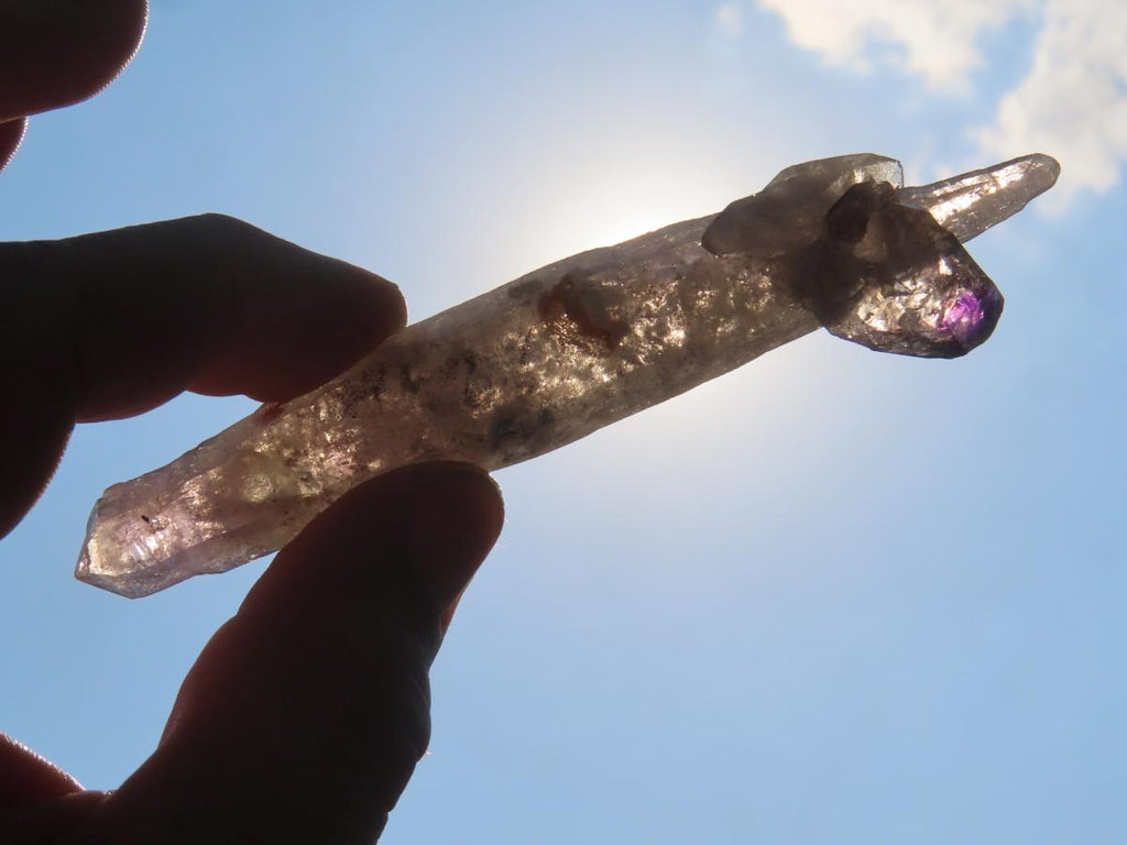 Natural Double Terminated Amethyst With Twin Amethyst Crystal Growth x 1 From Chiredzi, Zimbabwe
