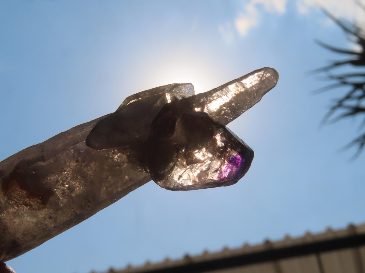 Natural Double Terminated Amethyst With Twin Amethyst Crystal Growth x 1 From Chiredzi, Zimbabwe