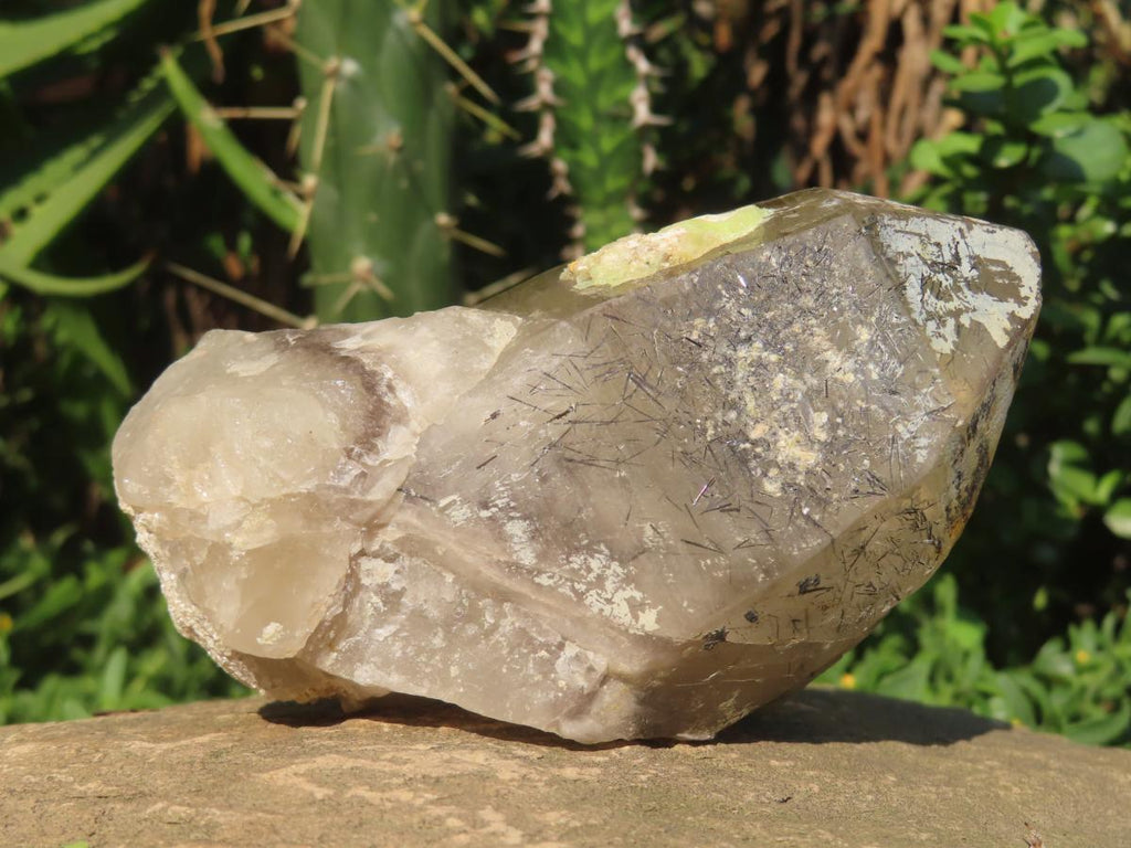 Natural Smokey Quartz with Hyalite Opal And Schorl Black Tourmaline Crystal x 1 From Erongo, Namibia