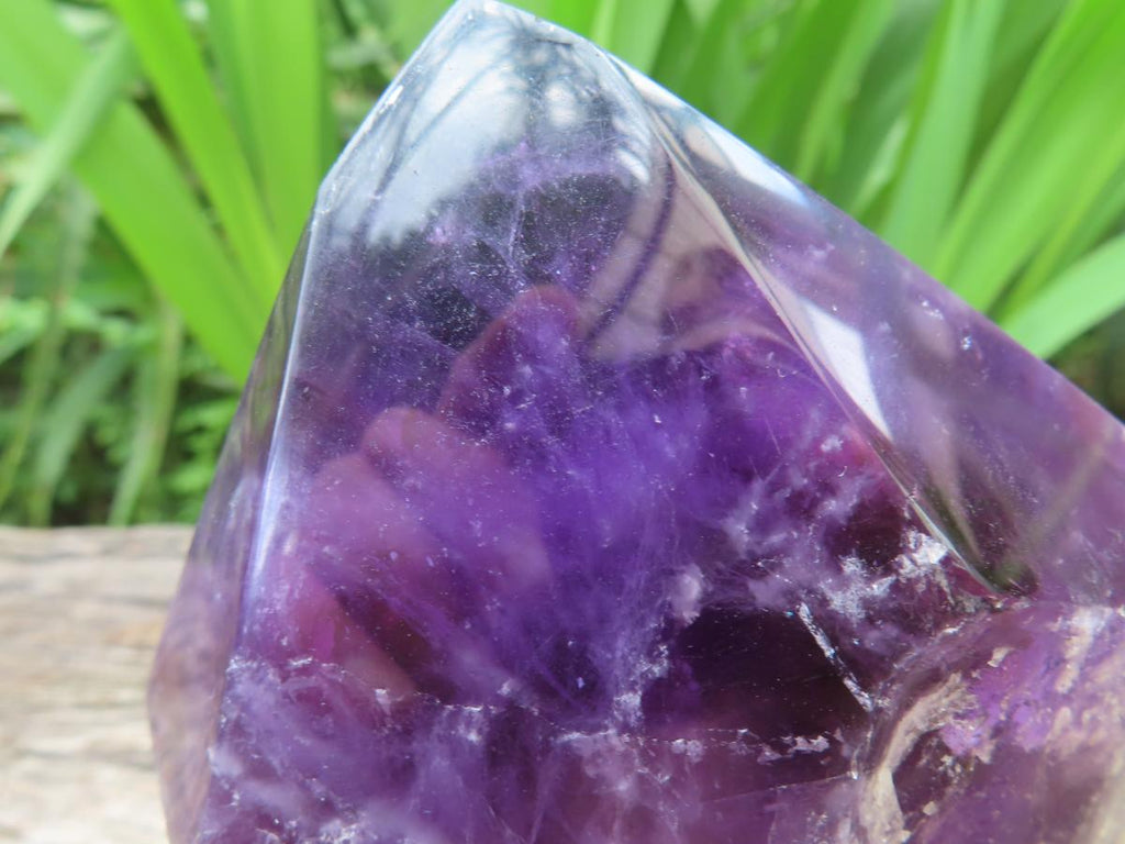 Large Polished Gemmy Dark Purple Amethyst Crystal x 1 From Angola