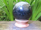 Polished Blue Spark Water Sapphire Sphere x 1 From Madagascar