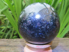 Polished Blue Spark Water Sapphire Sphere x 1 From Madagascar