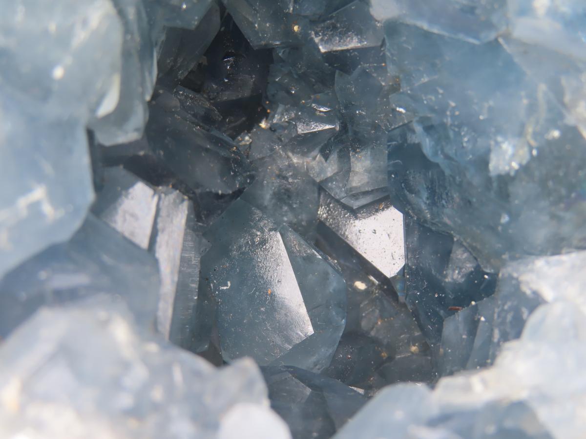 Polished Blue Celestite Crystal Geode Sphere x 1 From Sakoany, Madagascar