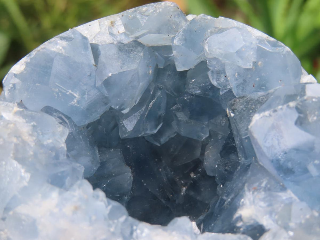 Polished Blue Celestite Crystal Geode Sphere x 1 From Sakoany, Madagascar