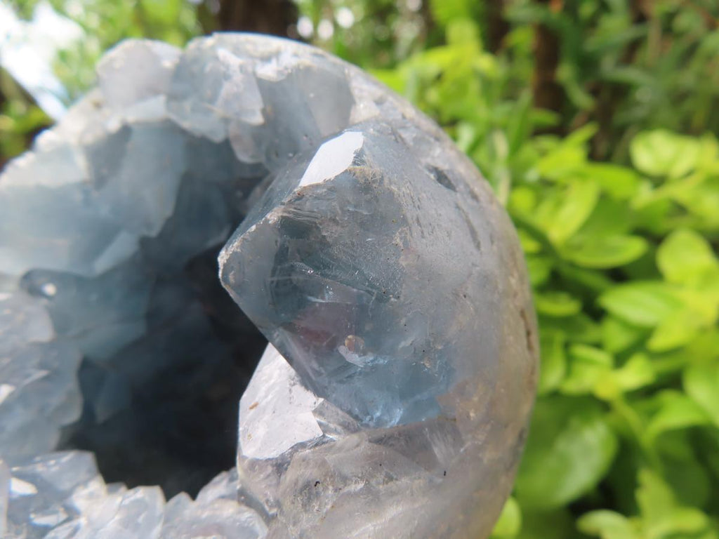 Polished Blue Celestite Crystal Geode Sphere x 1 From Sakoany, Madagascar