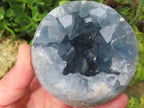 Polished Blue Celestite Crystal Geode Sphere x 1 From Sakoany, Madagascar