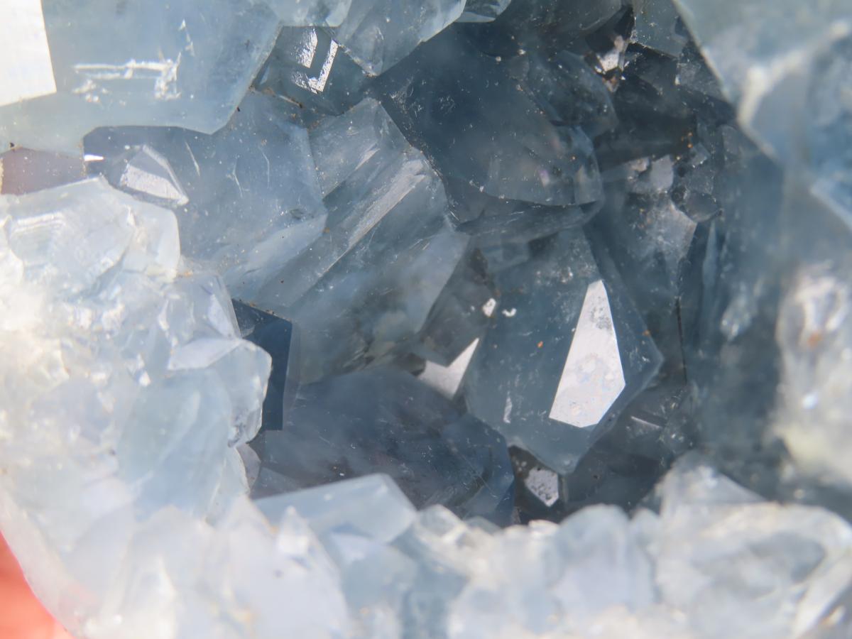 Polished Blue Celestite Crystal Geode Sphere x 1 From Sakoany, Madagascar