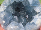 Polished Blue Celestite Crystal Geode Sphere x 1 From Sakoany, Madagascar