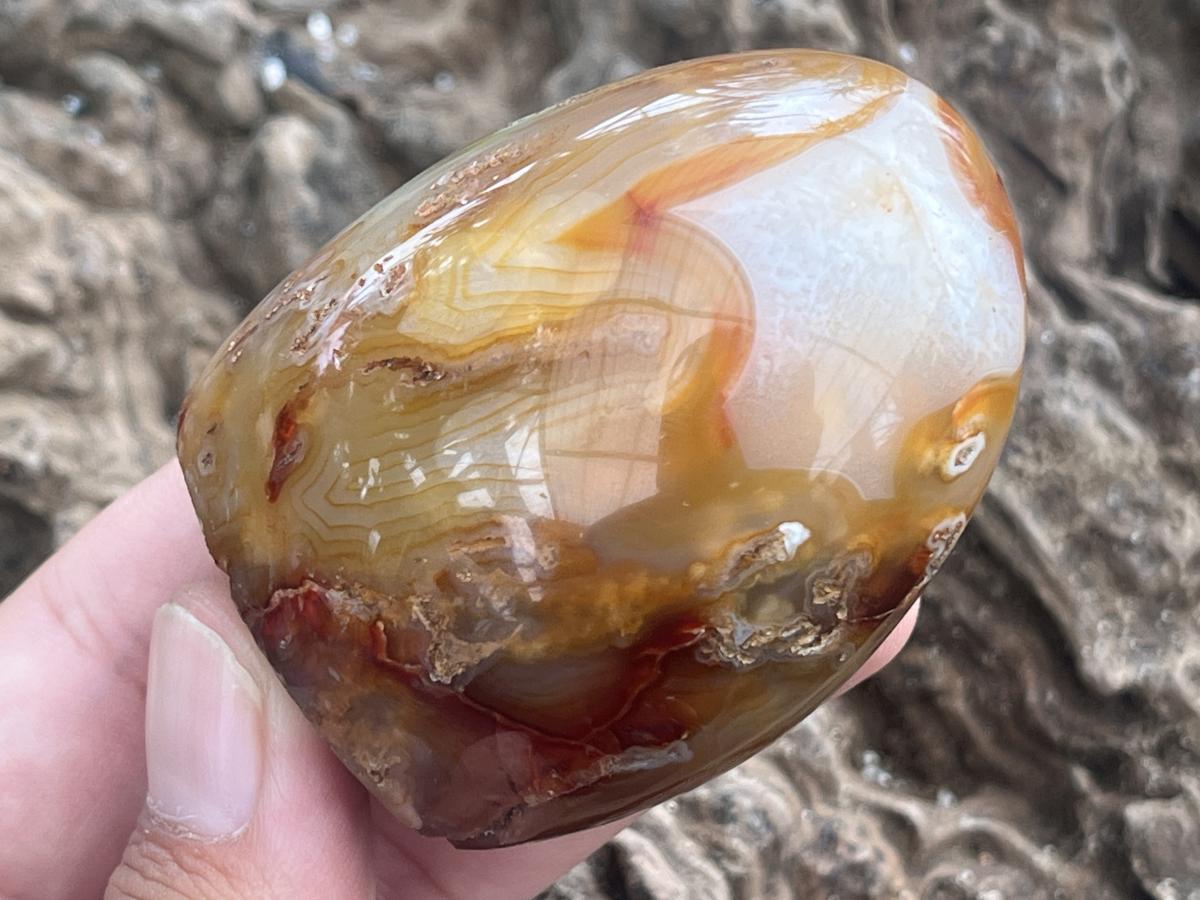 Polished Mini Carnelian Standing Free Form x 1 From Madagascar