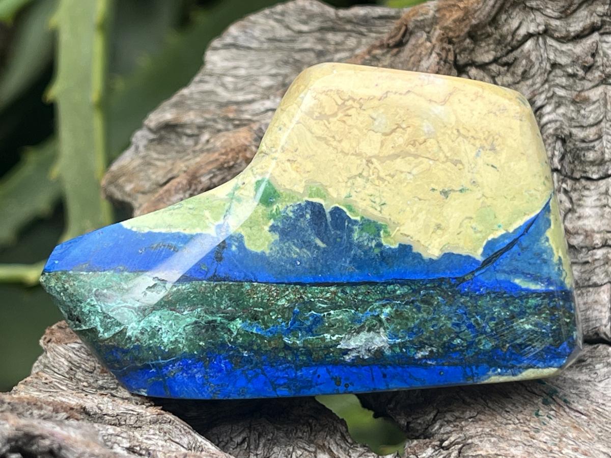 Polished Azurite And Malachite Free Form x 1 From Kaokoveld, Namibia