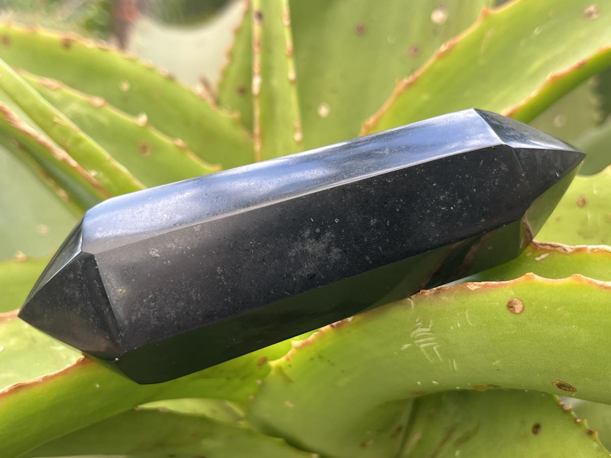 Polished Double Terminated Black Basalt Crystal x 1 From Madagascar