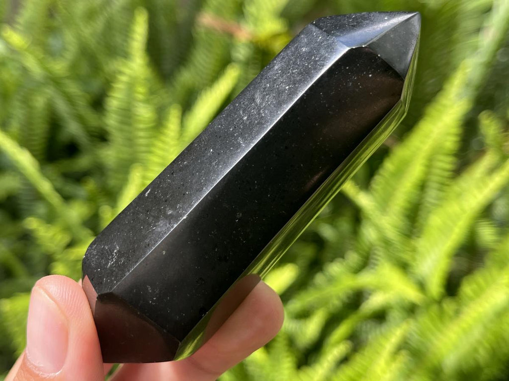 Polished Double Terminated Black Basalt Crystal x 1 From Madagascar