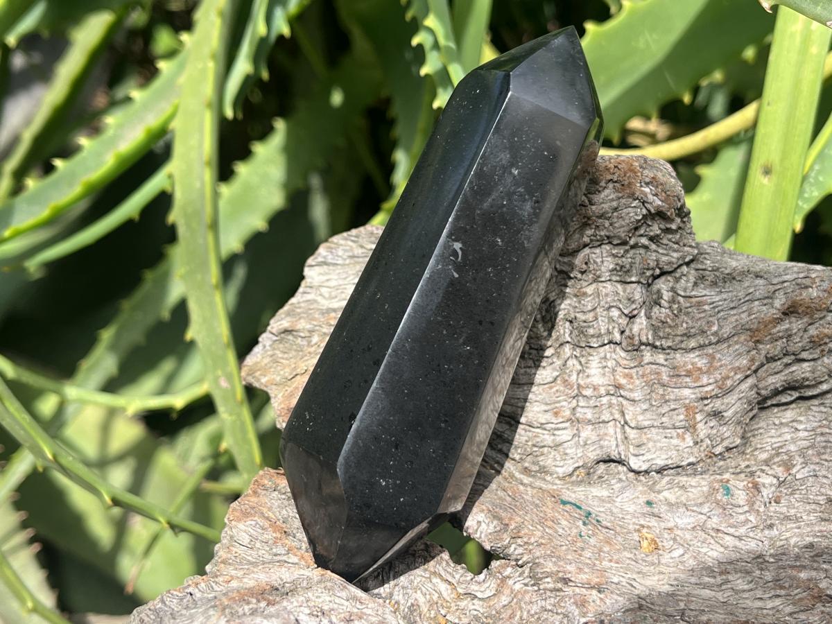 Polished Double Terminated Black Basalt Crystal x 1 From Madagascar