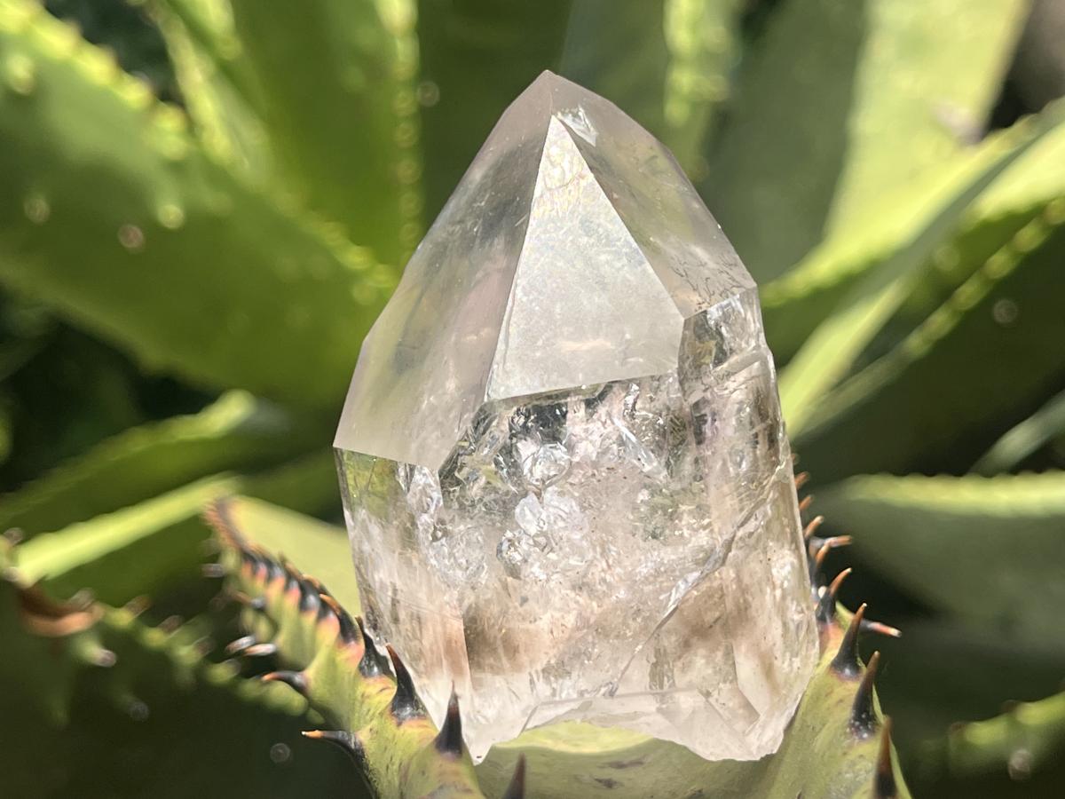 Natural Smokey Window Quartz Crystal With Enhydros x 1 From Brandberg, Namibia