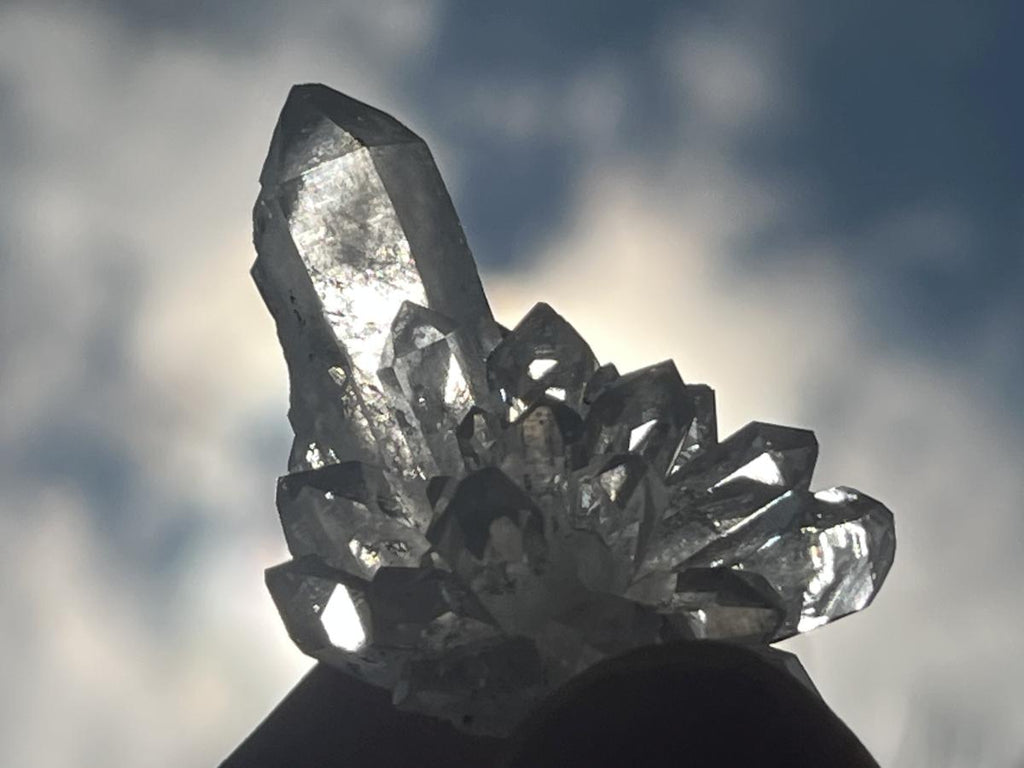 Natural Mini Optic Clear Brandberg Flower Quartz Cluster x 1 From Brandberg, Namibia