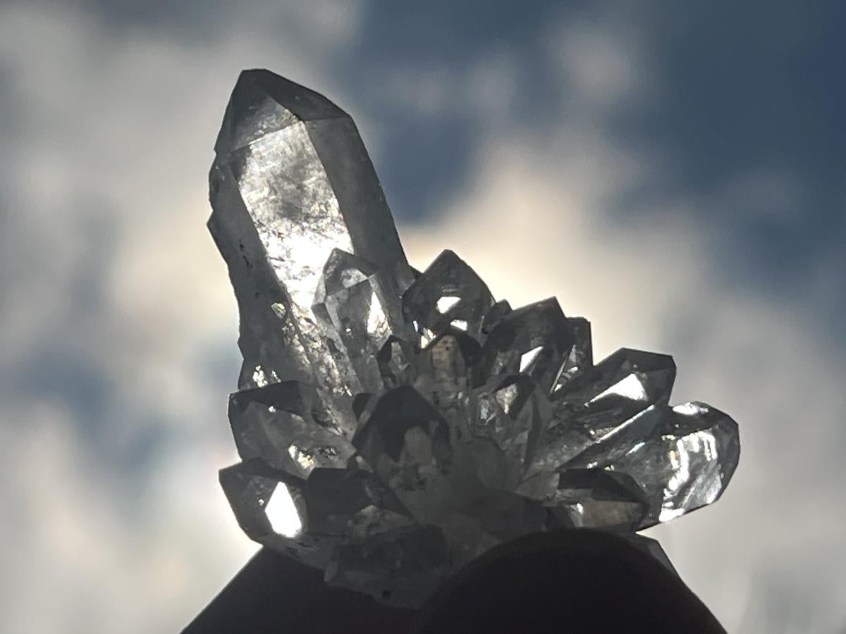 Natural Mini Optic Clear Brandberg Flower Quartz Cluster x 1 From Brandberg, Namibia