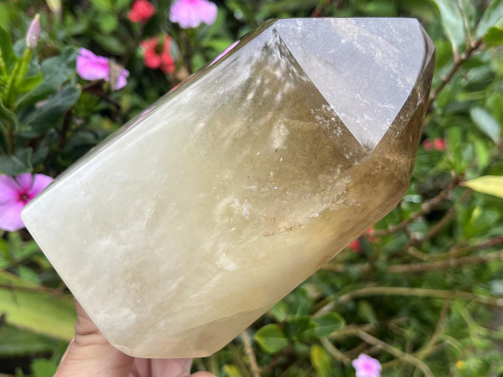 Polished XL Rare Citrine Crystal with Rainbow Veils x 1 From Madagascar
