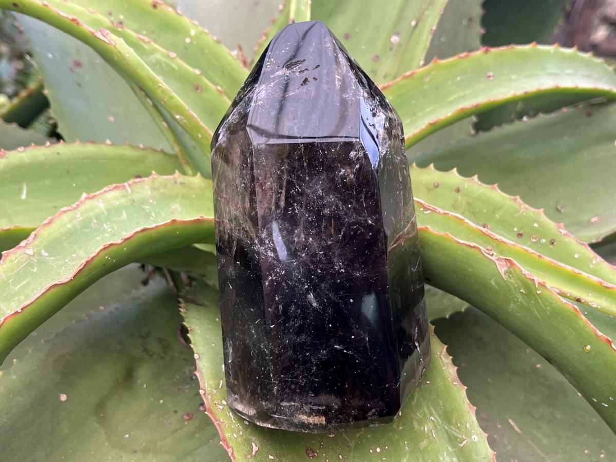 Polished Smokey Window Quartz with Latterite Veils Inside x 1 From Akansobe, Madagascar